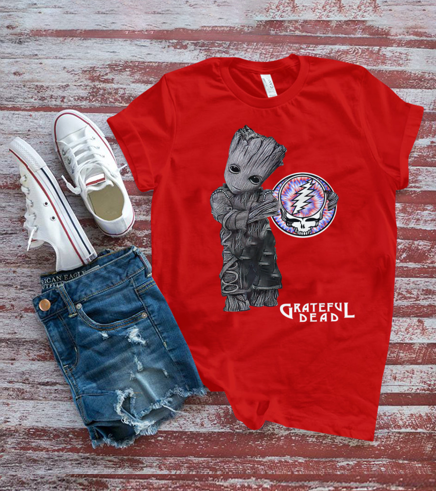 Grateful Dead 07 With Stylized Tree Character And Lightning Skull T-Shirt