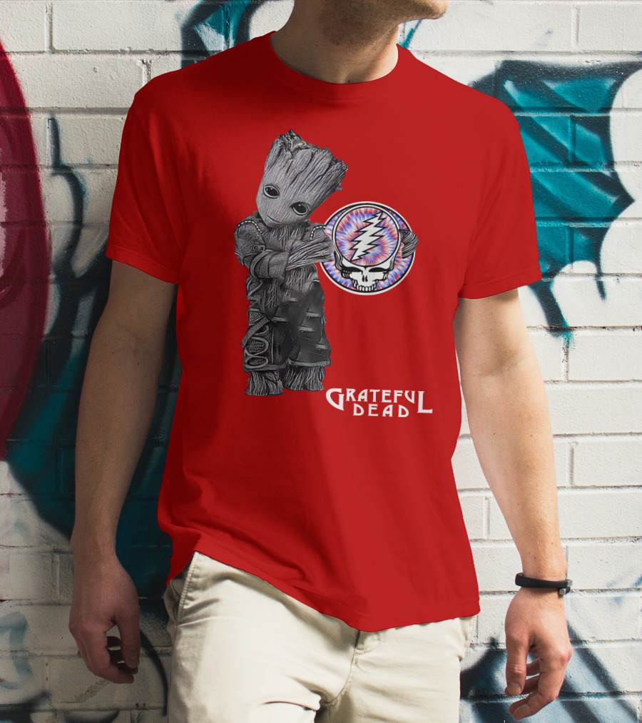 Grateful Dead 07 With Stylized Tree Character And Lightning Skull T-Shirt