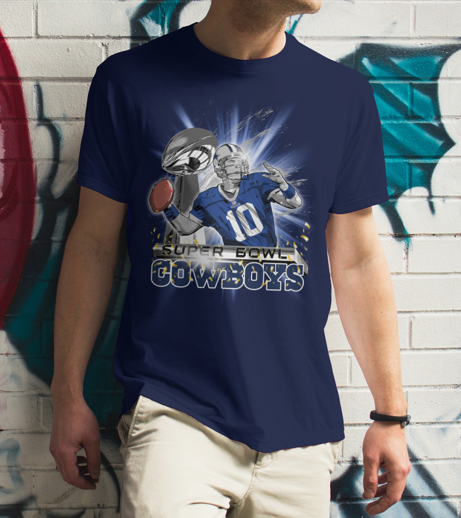 Super Bowl Cowboys Quarterback With Trophy T-Shirt