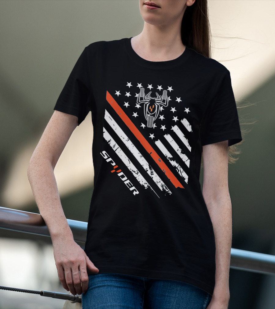 Spyder American Flag Stars Stripes Spider Symbol T-Shirt