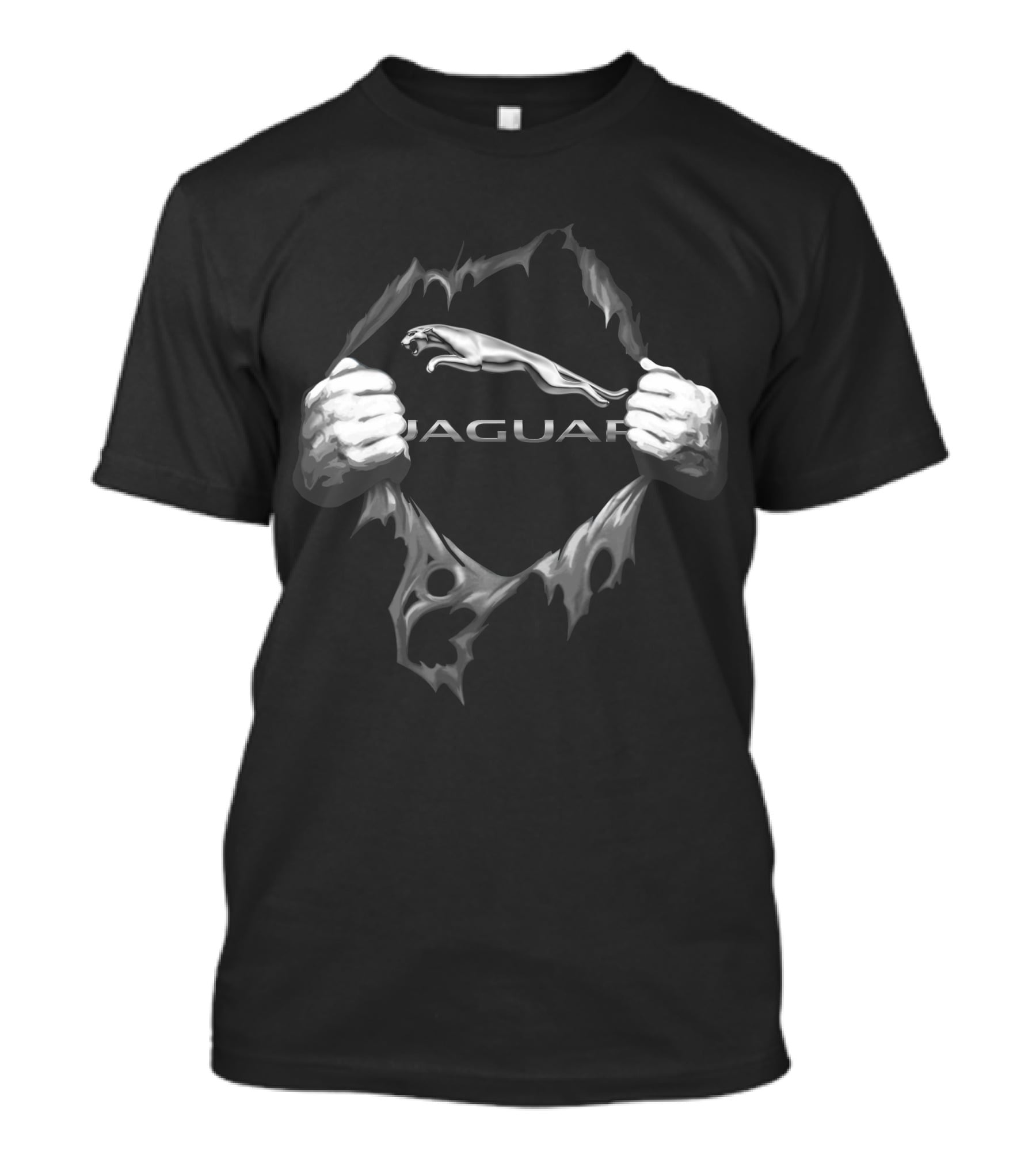 Jaguar Logo With Ripped Hands Effect T-Shirt