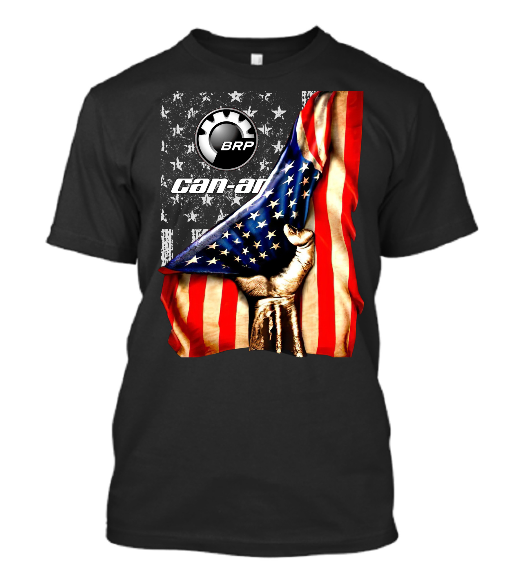 BRP Can-Am American Flag Stars And Stripes Fist T-Shirt
