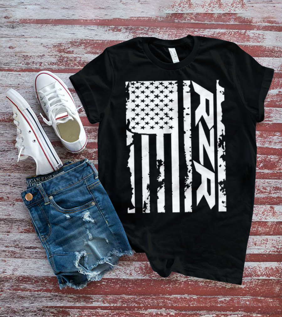 Rzr American Flag Distressed Style T-Shirt