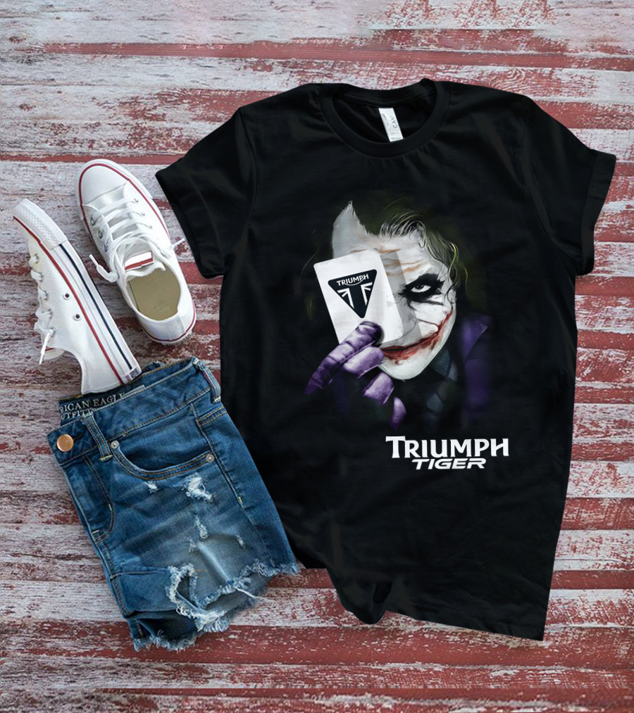 Triumph Tiger Joker Playing Card T-Shirt