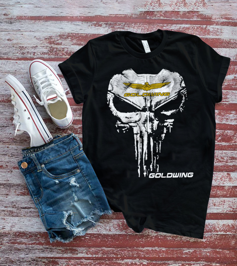 Goldwing Skull Emblem With Winged T-Shirt
