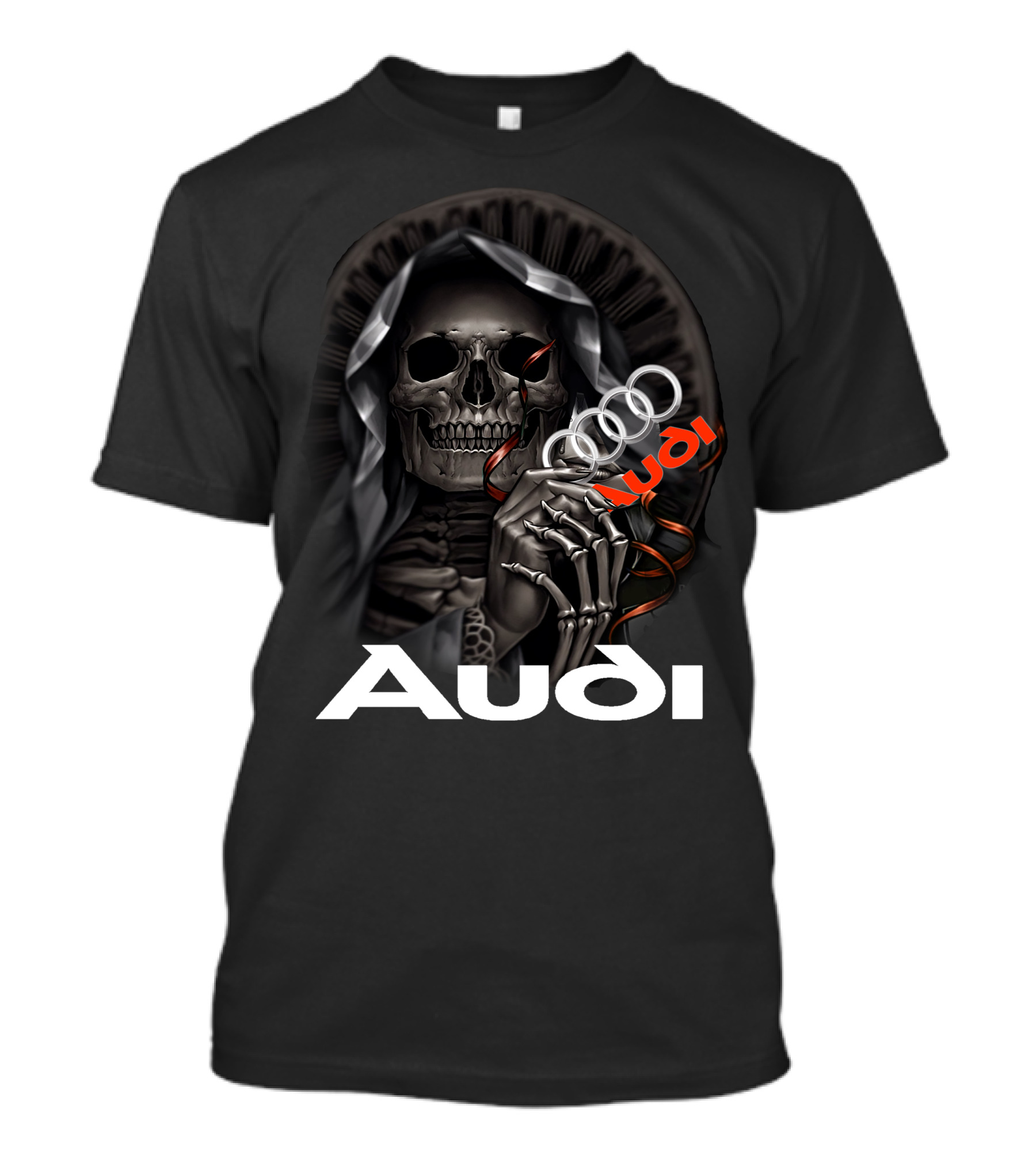 Audi Skull Grim Reaper Holding Rings T-Shirt