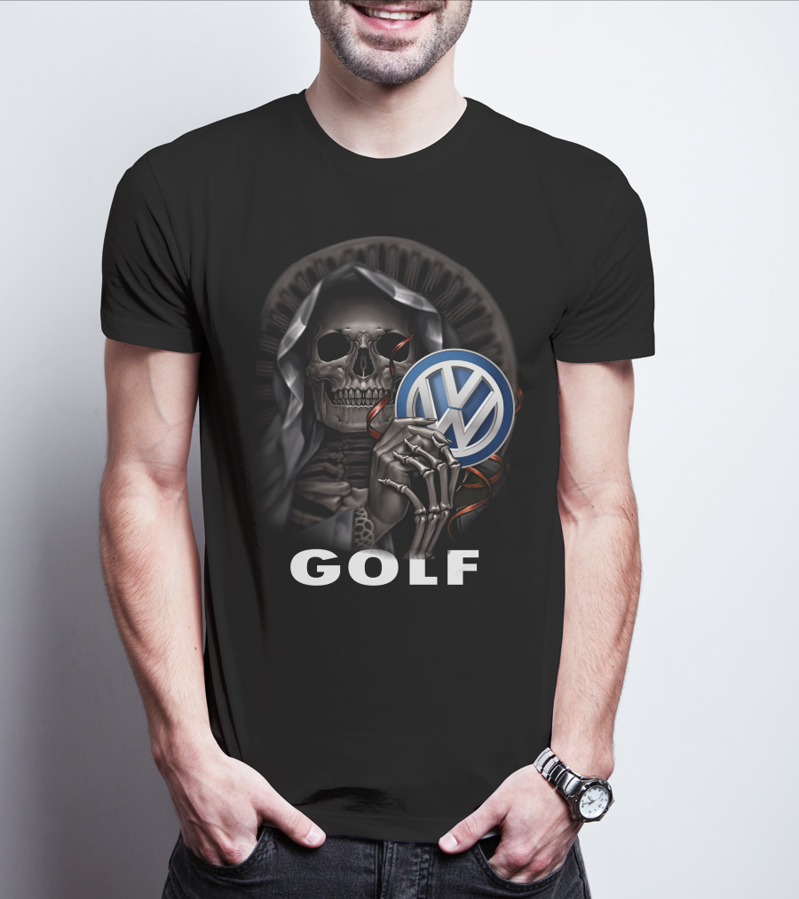 Golf Volkswagen Skull Reaper Artwork T-Shirt