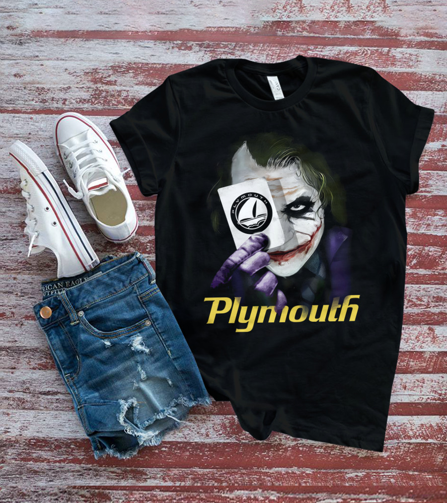 Plymouth Joker Card Holding Iconic Style T-Shirt