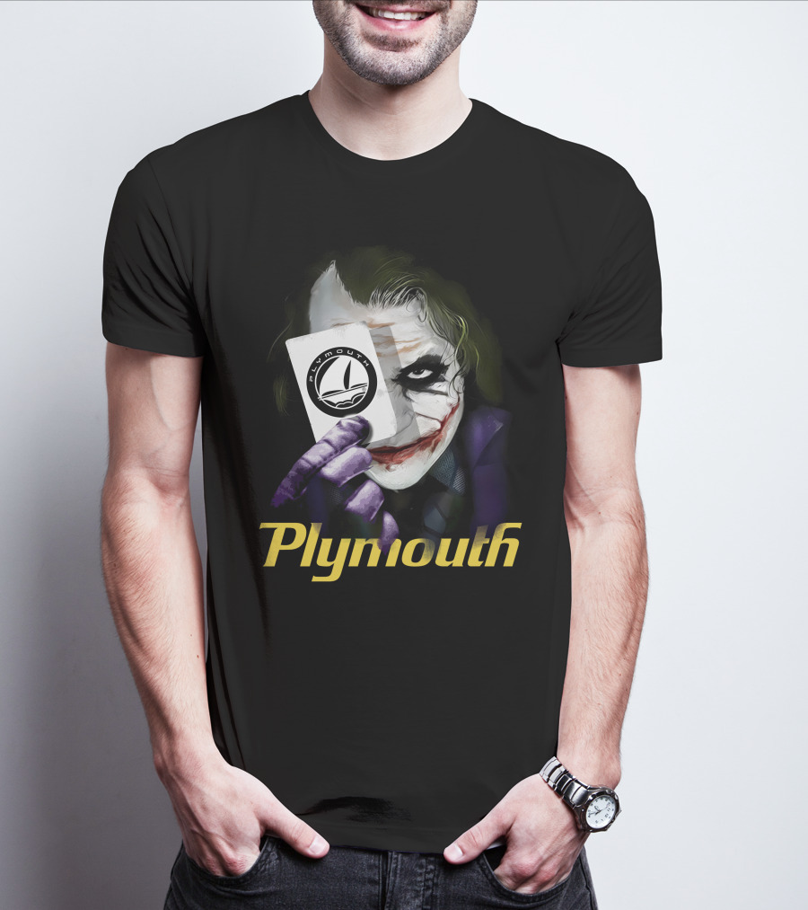 Plymouth Joker Card Holding Iconic Style T-Shirt