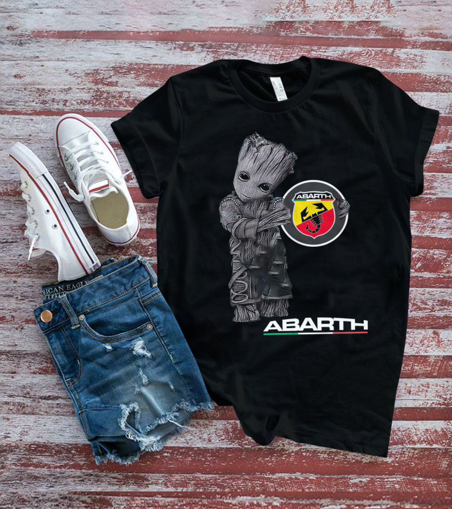 Abarth Groot With Scorpion Logo And Tri-Color T-Shirt