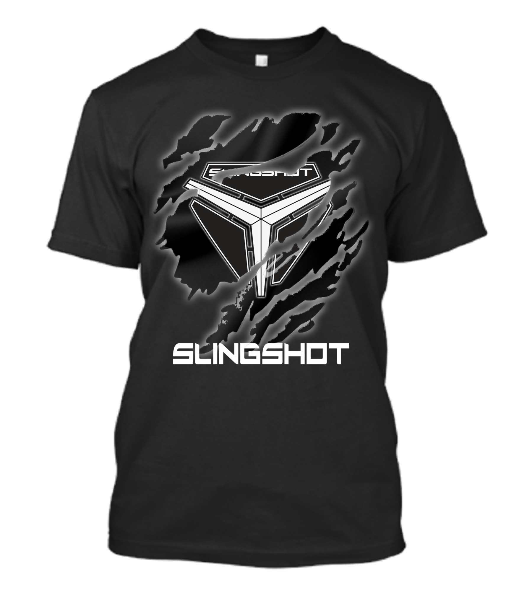 Slingshot Logo With Graphic Tear T-Shirt