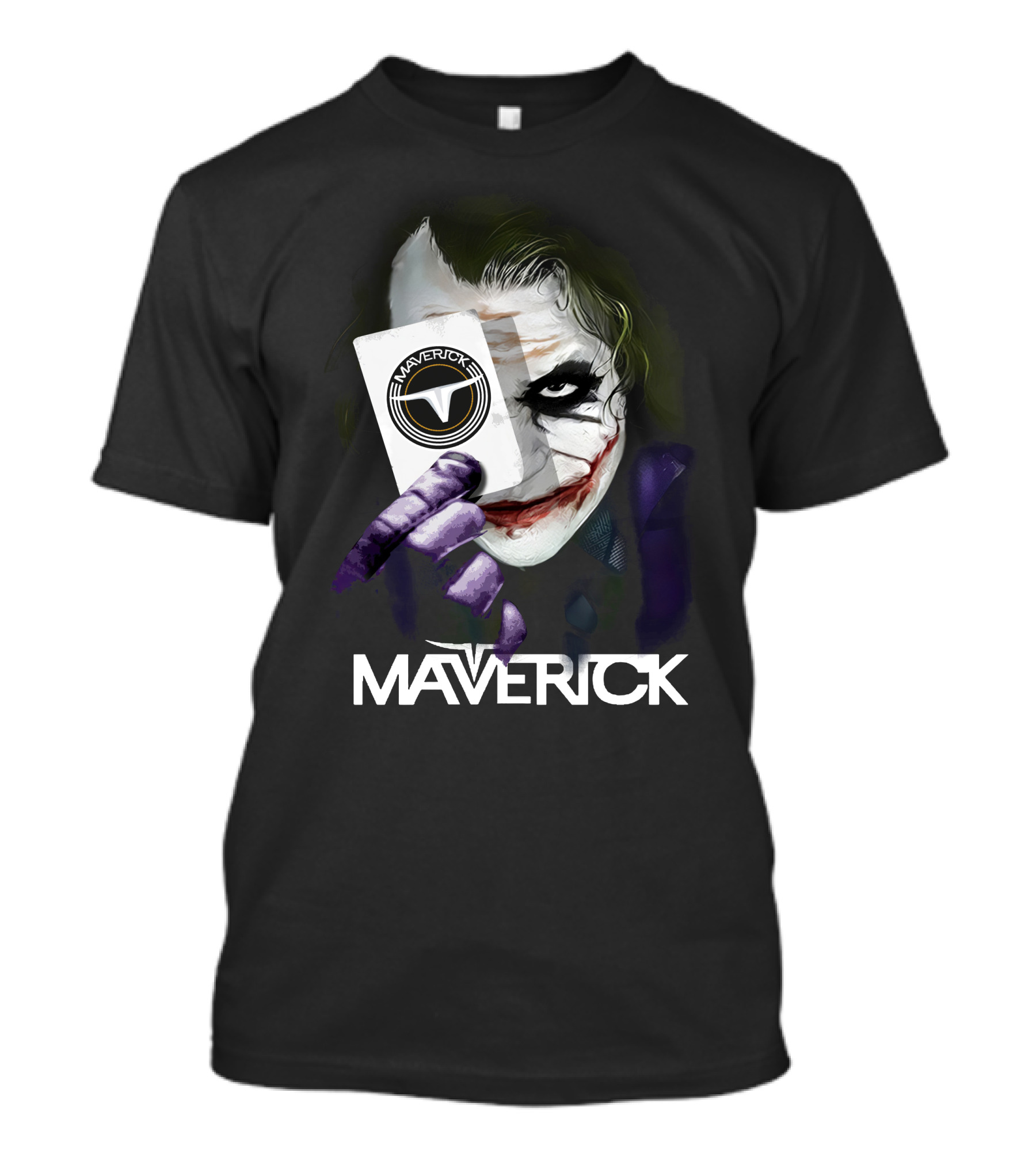 Maverick Joker Playing Card Face With Maverick T-Shirt