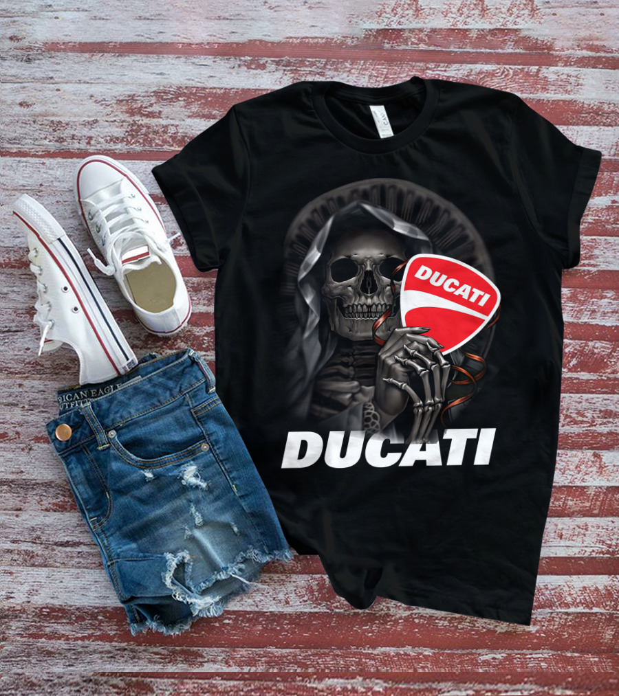 Ducati Skeleton Holding Logo T-Shirt
