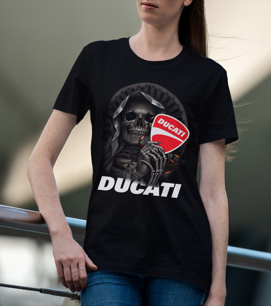 Ducati Skeleton Holding Logo T-Shirt