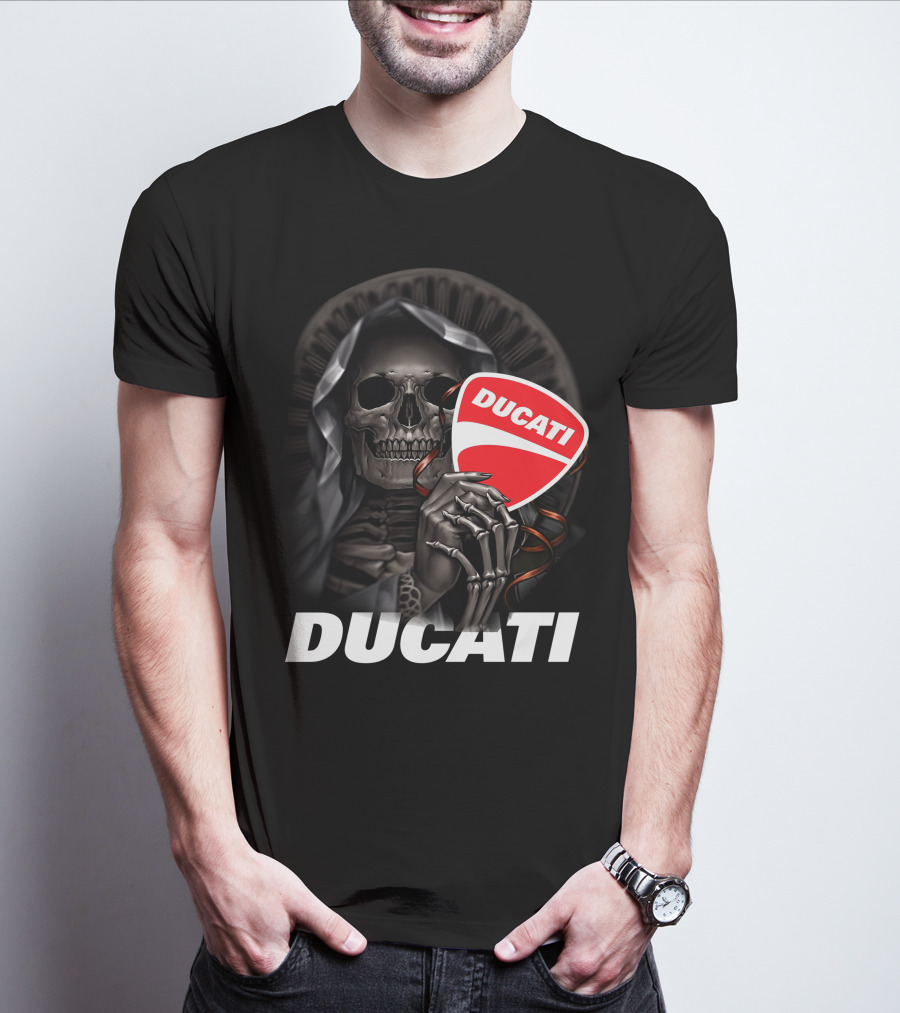 Ducati Skeleton Holding Logo T-Shirt