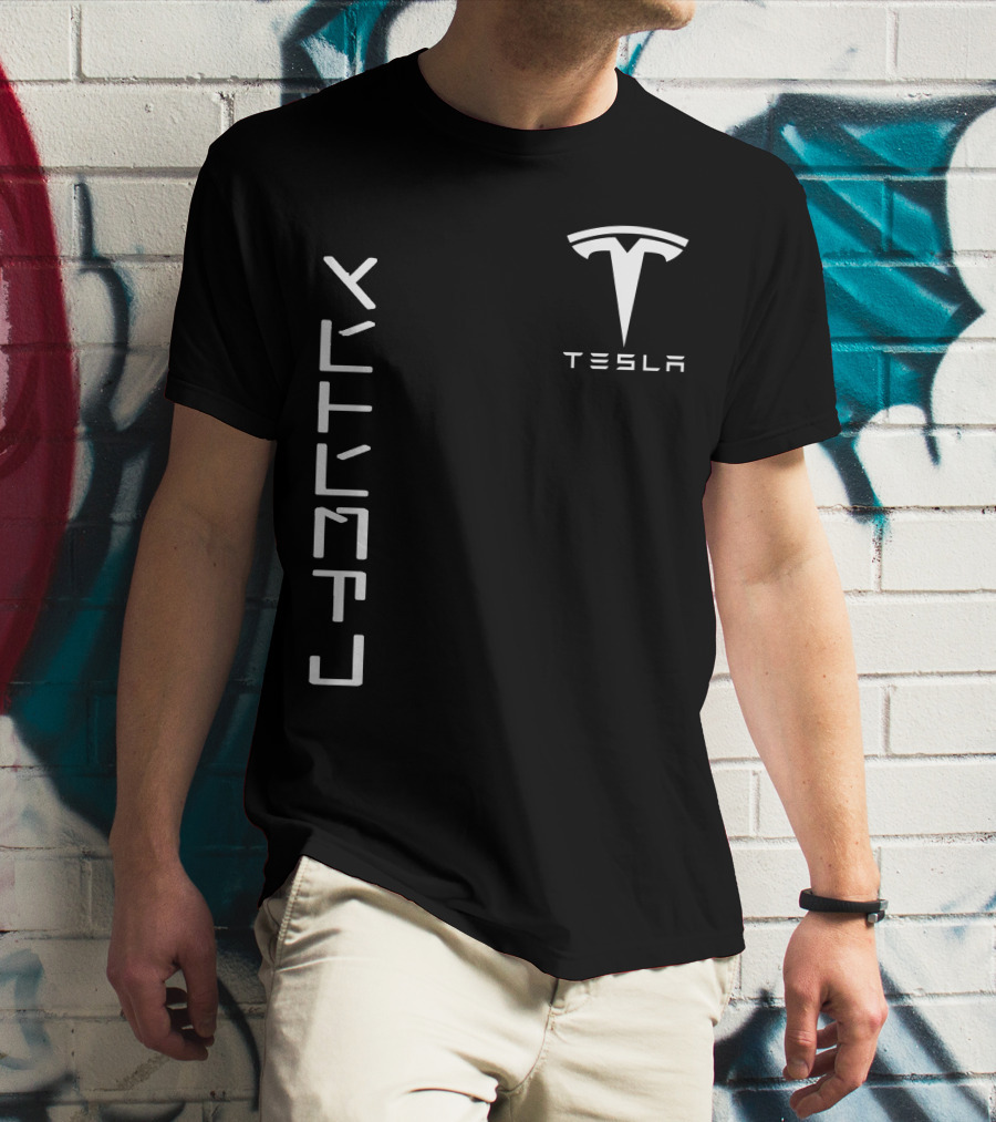 Tesla Cyb10 Futuristic Typography T-Shirt