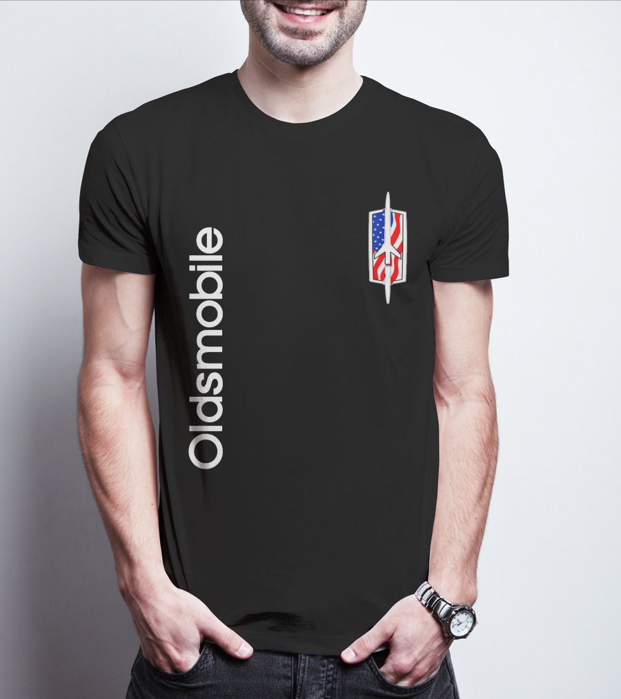 Oldsmobile Classic Logo With American Rocket Symbol T-Shirt