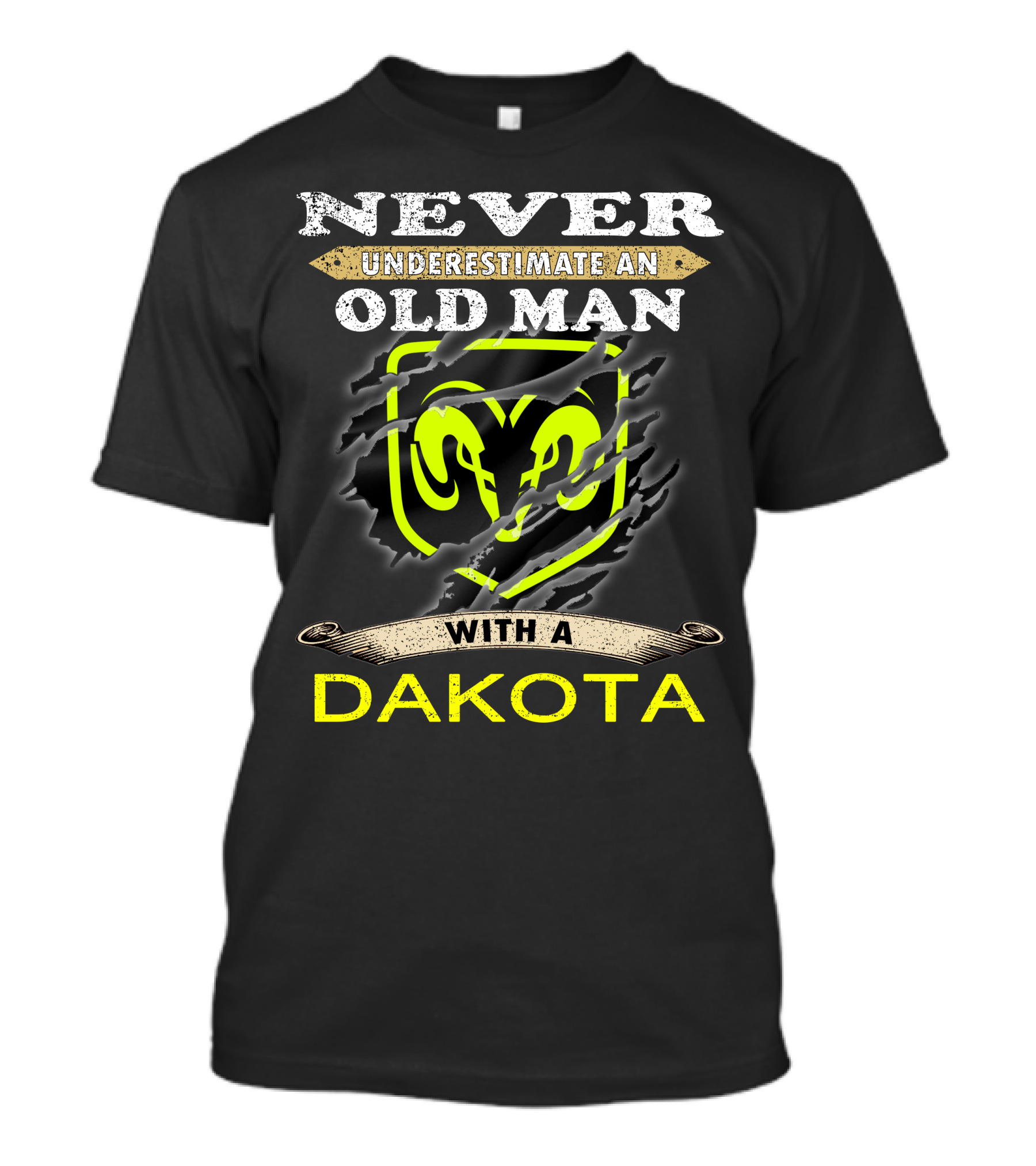 Never Underestimate An Old Man With A Dakota Ram T-Shirt