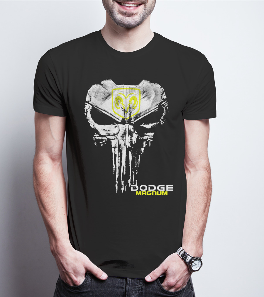 Dodge Magnum Punisher Skull Ram Logo Fusion T-Shirt