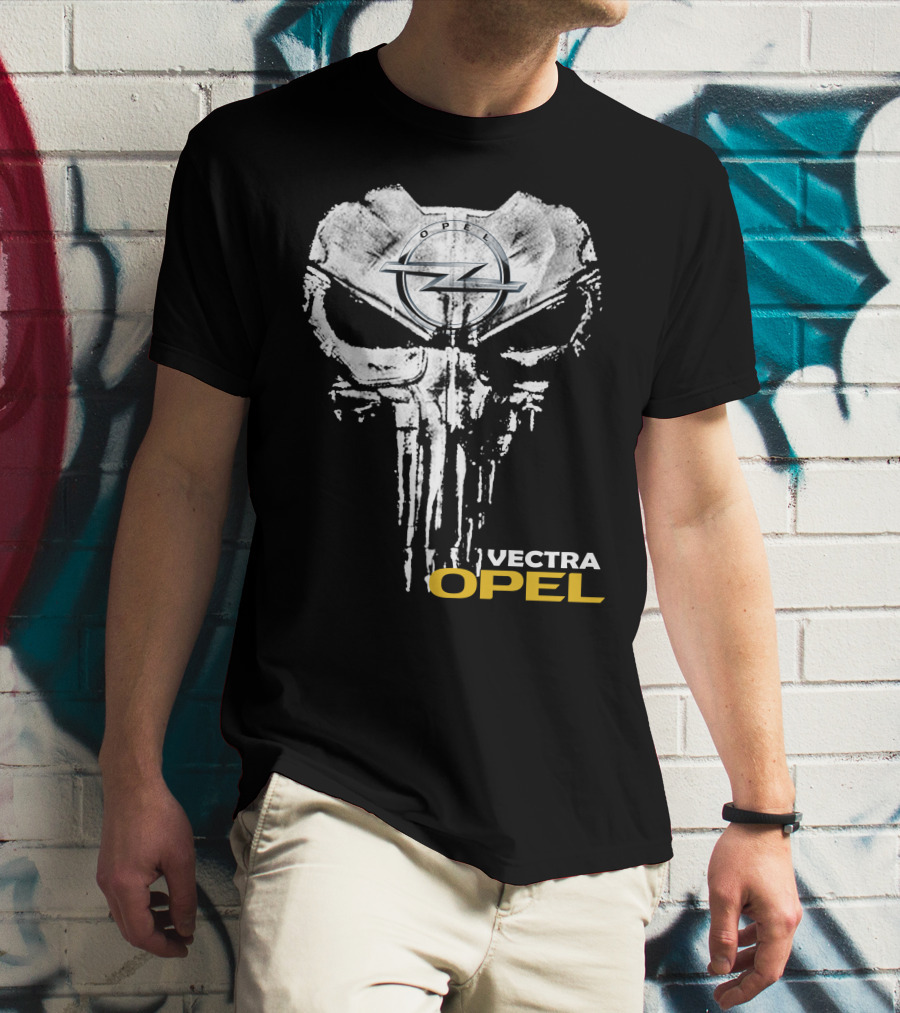 Opel Vectra Logo With Skull Motif T-Shirt