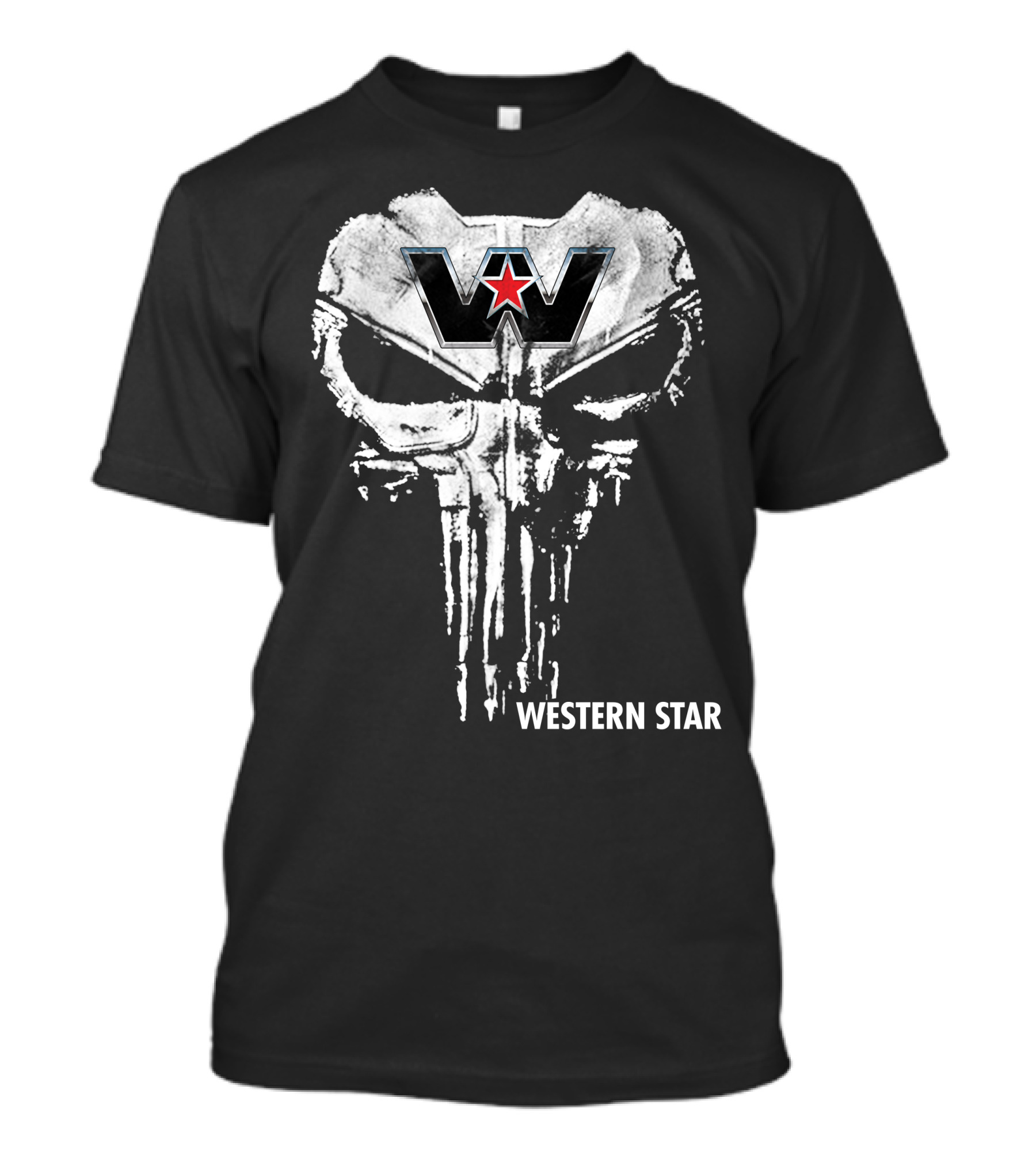 Western Star 06 Skull Logo With Red Star T-Shirt