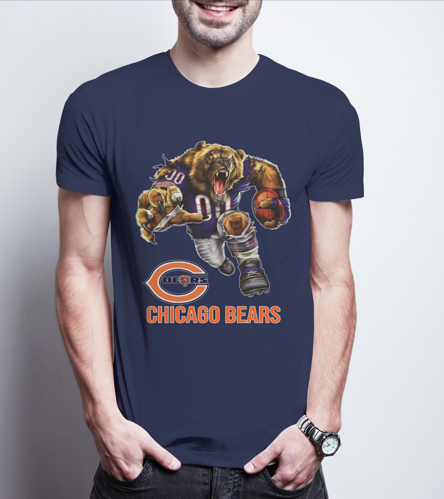 Chicago Bears 00 Roaring Football Beast T-Shirt