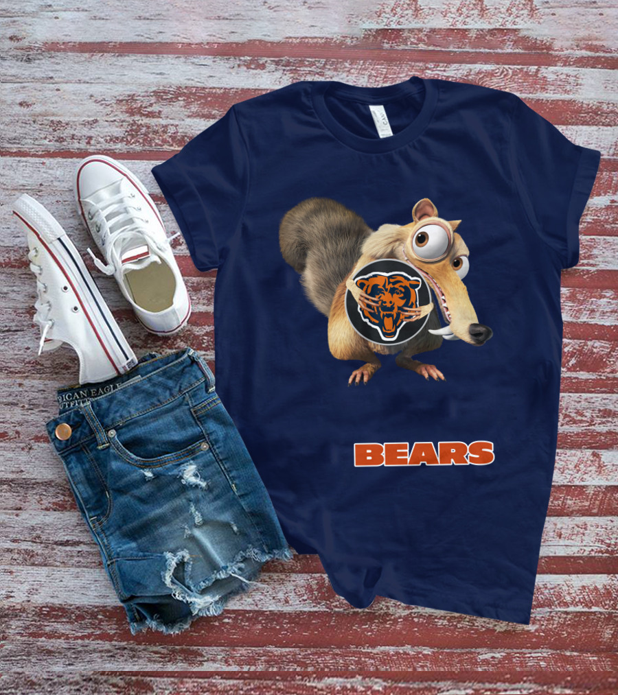 Bears 03 Chicago Football Scrat Character Crossover T-Shirt