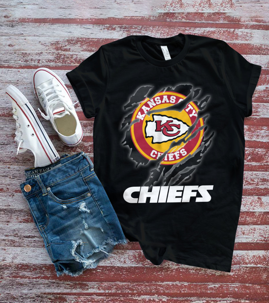 Kansas City Chiefs 08 Chiefs Logo Claw Marks T-Shirt