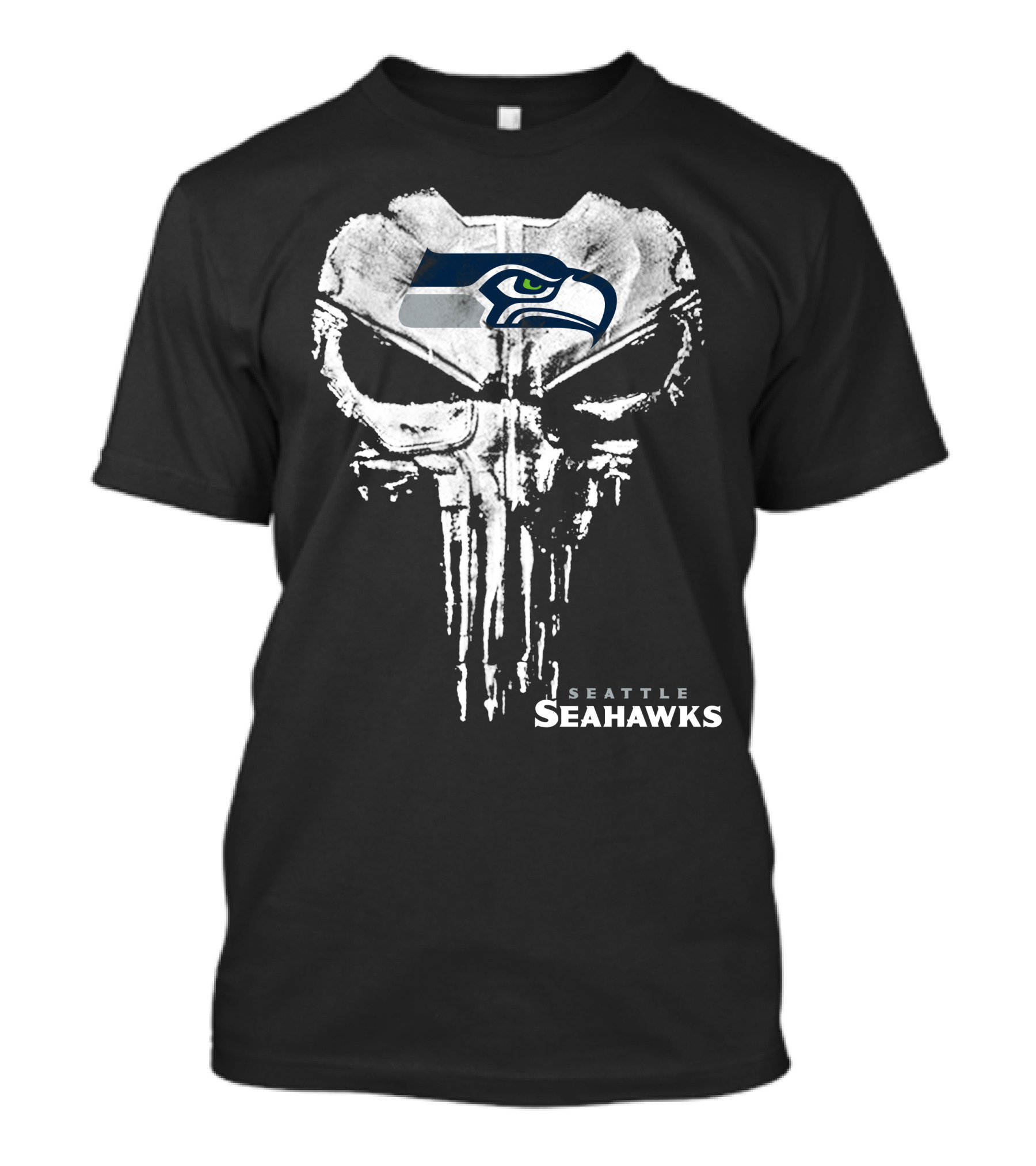 Seattle Seahawks Skull Logo Fusion T-Shirt