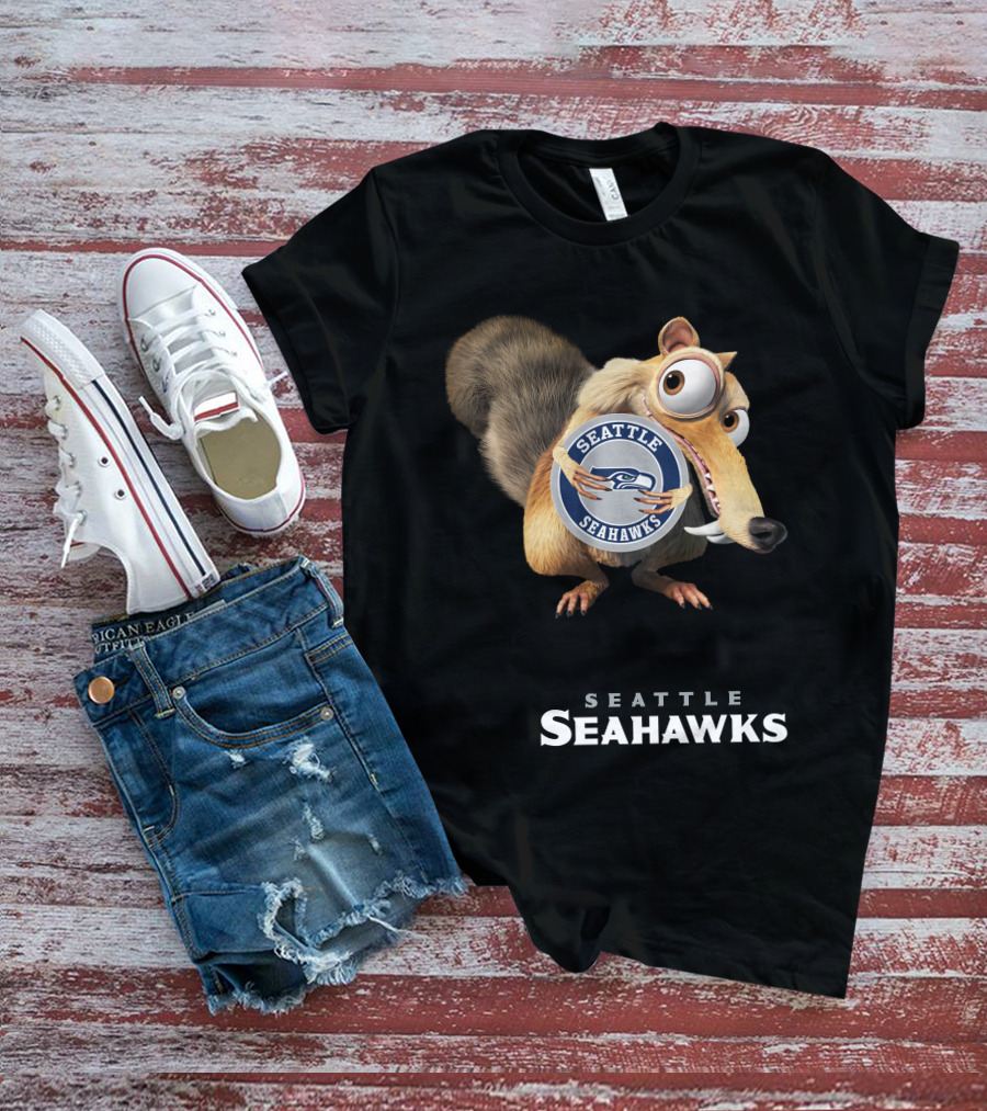 Seattle Seahawks 05 Ice Age Scrat Football Fan Crossover T-Shirt