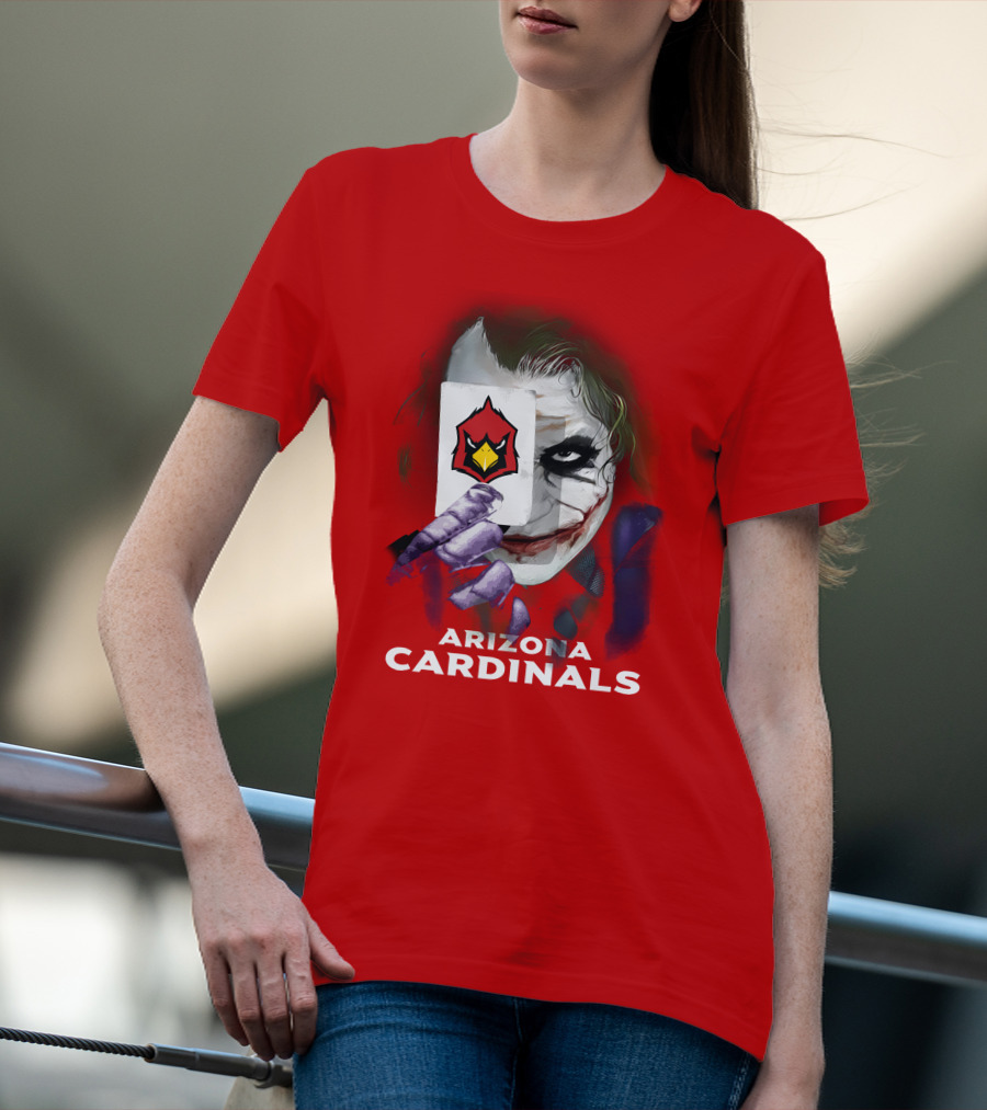 Arizona Cardinals Joker Playing Card Face T-Shirt