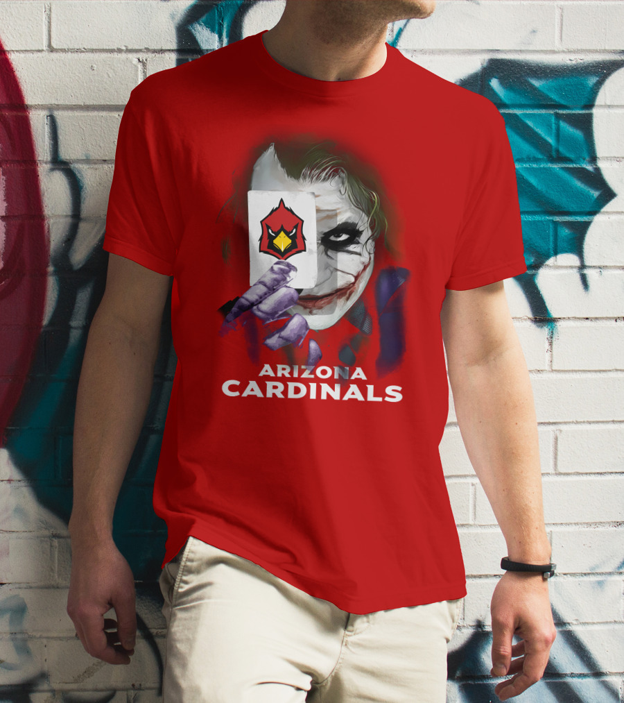 Arizona Cardinals Joker Playing Card Face T-Shirt