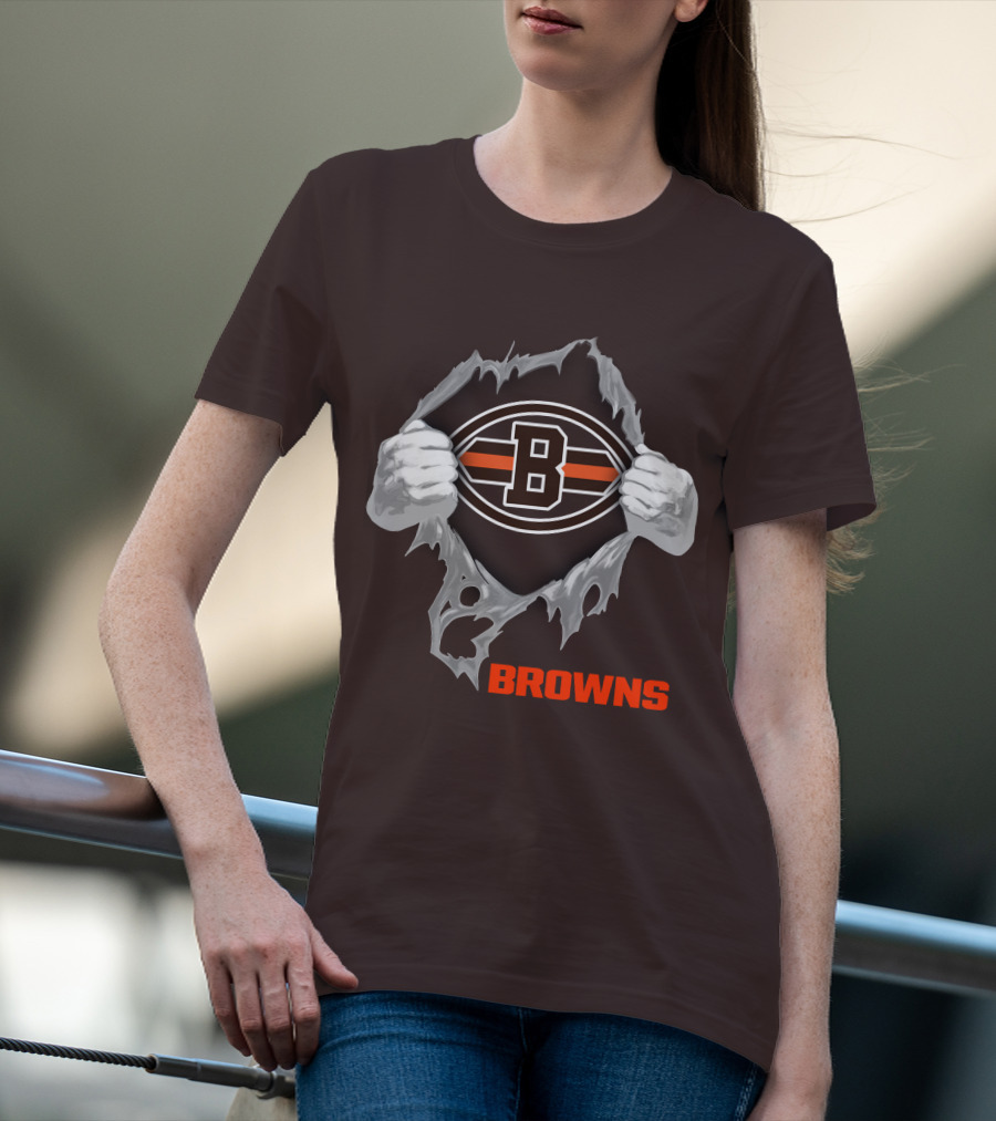 Browns 08 Football Jersey Hands Peeling Effect With B T-Shirt