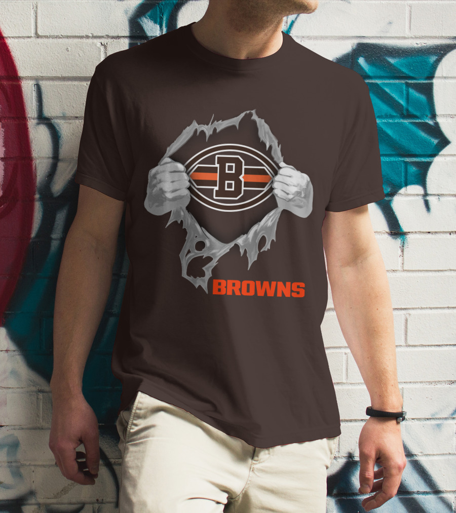 Browns 08 Football Jersey Hands Peeling Effect With B T-Shirt