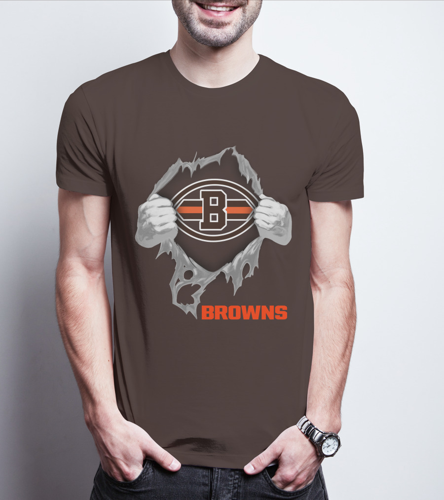 Browns 08 Football Jersey Hands Peeling Effect With B T-Shirt