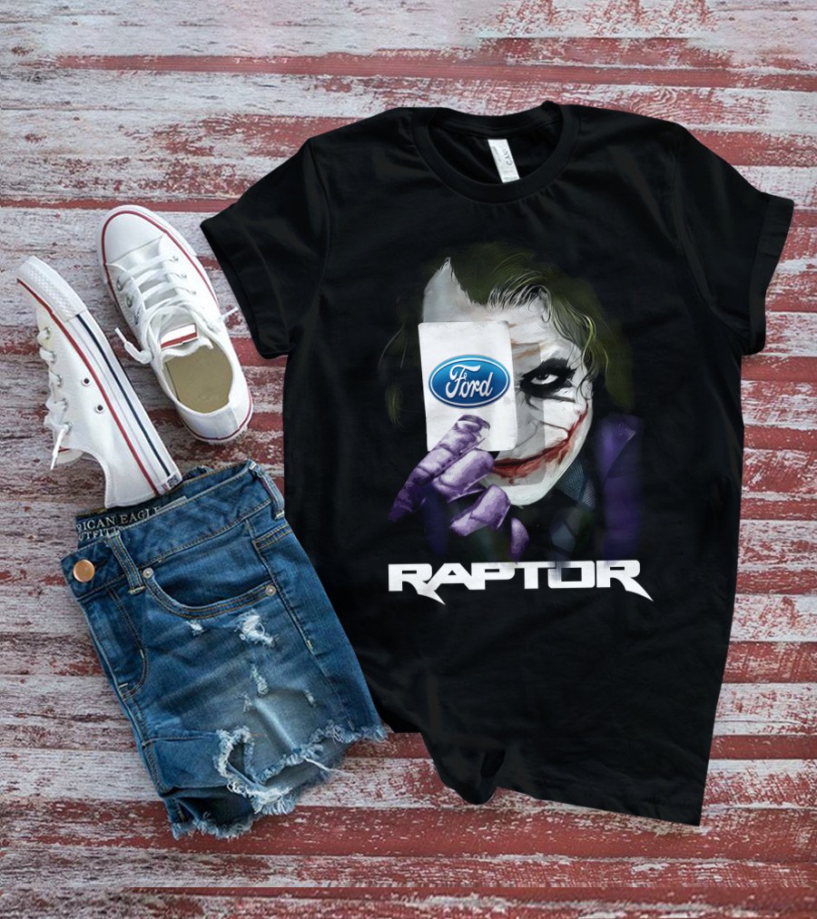 Raptor Joker Holding Ford Logo Card T-Shirt