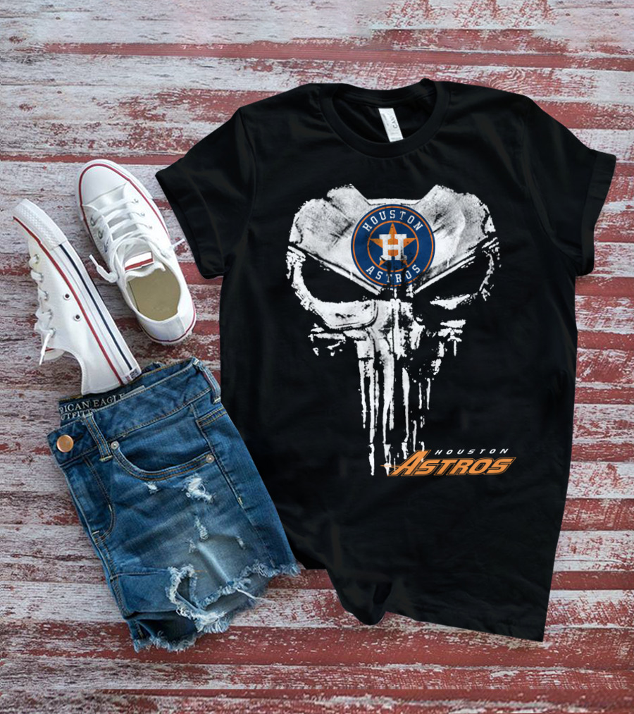 Houston Astros Punisher Skull T-Shirt