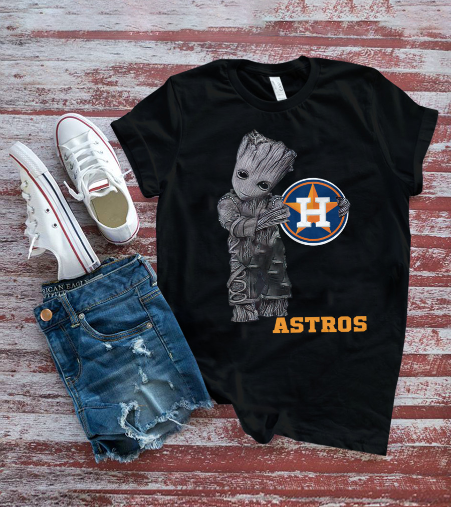 Astros Groot With Houston Baseball T-Shirt