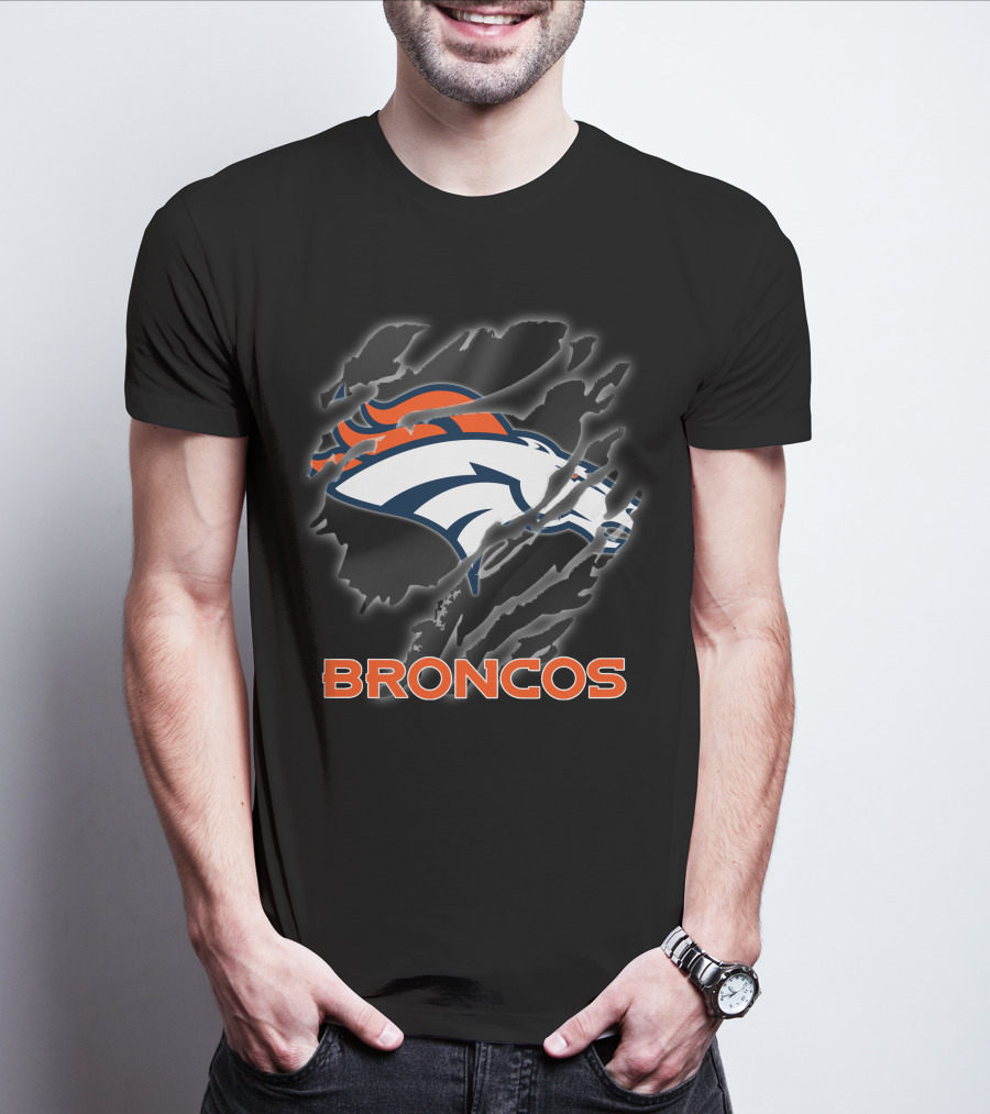 Denver Broncos Ripped Claw Marks T-Shirt