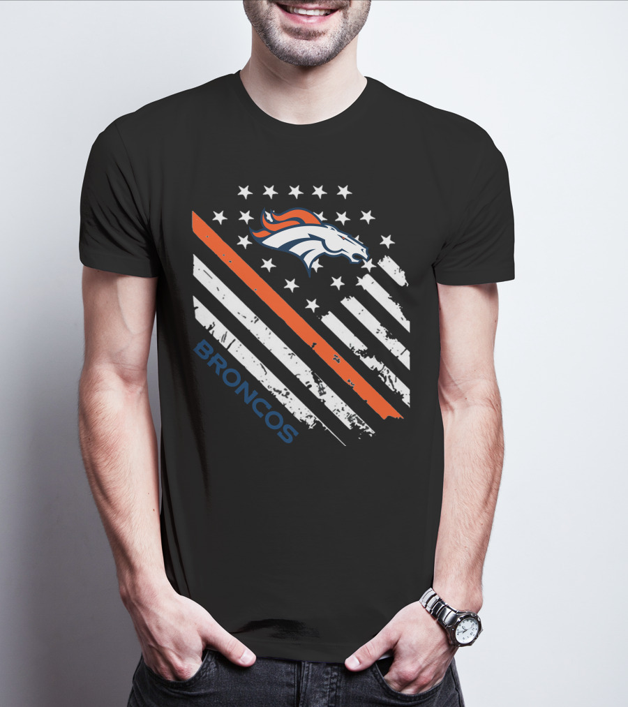 Broncos American Flag Stars Stripes T-Shirt