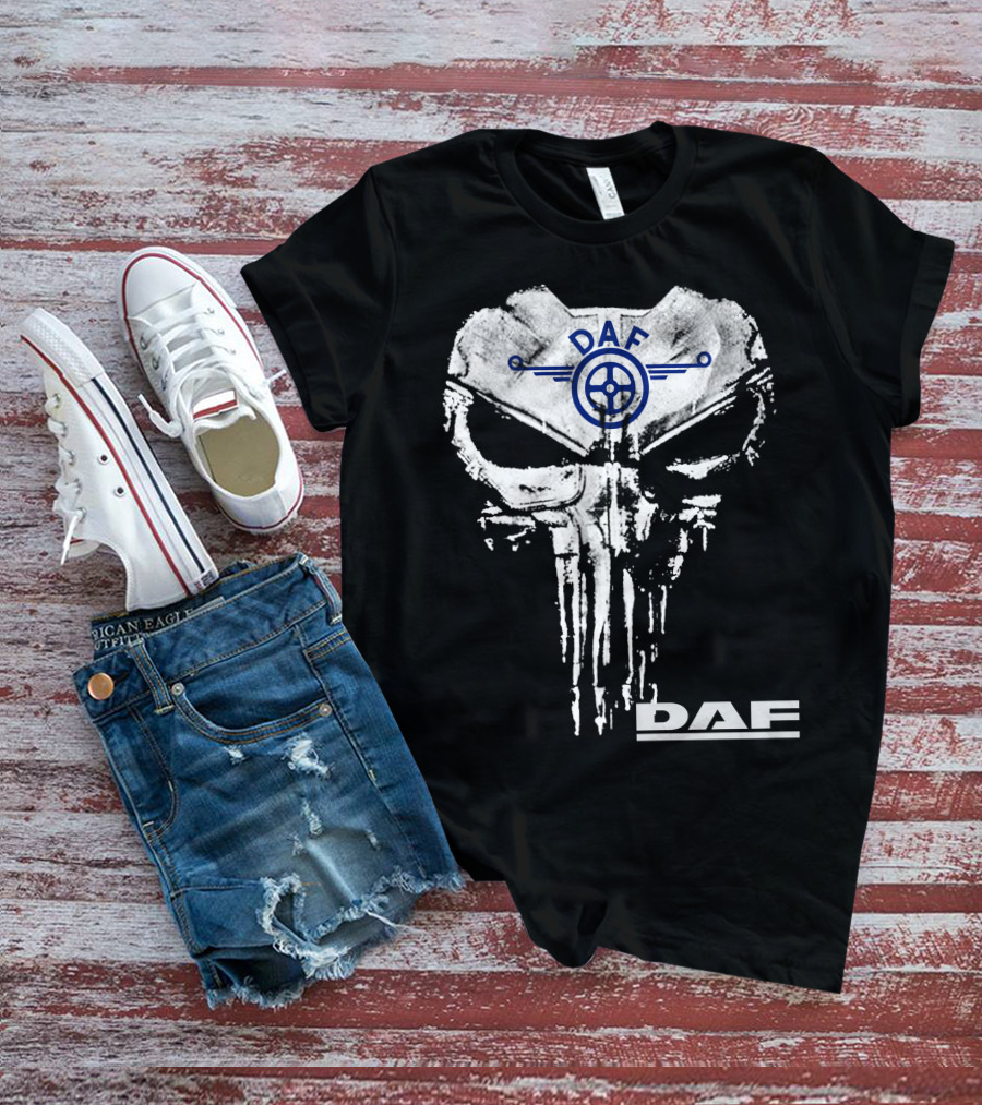 Daf Skull Emblem With Wheel Symbol T-Shirt