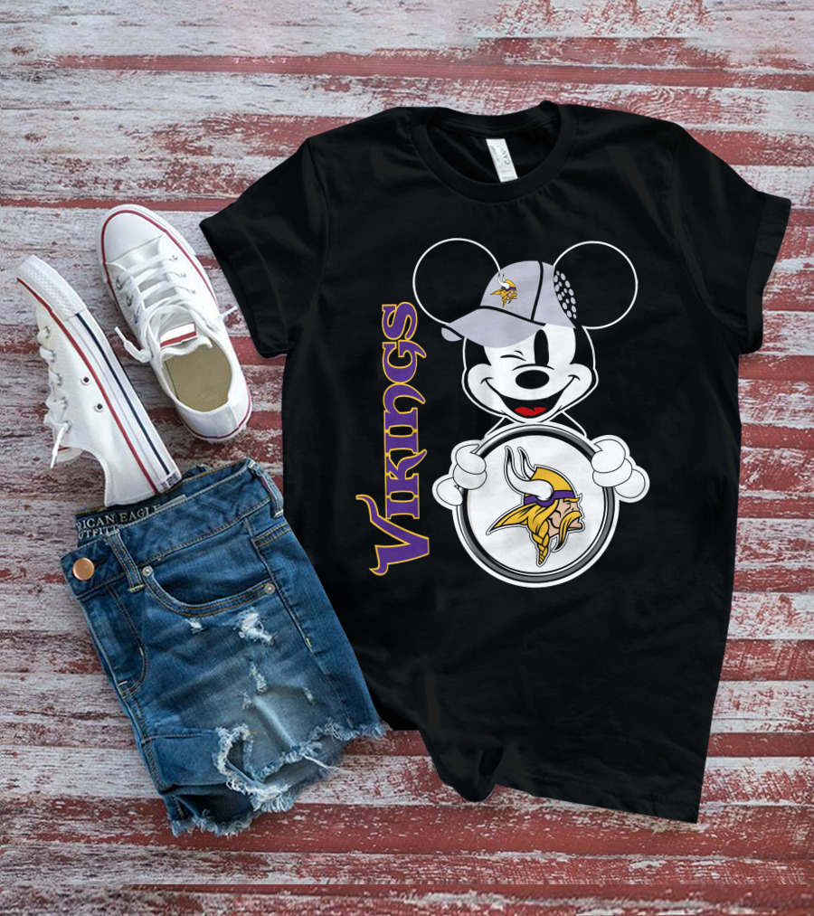 Vikings Mickey Mouse NFL Football Fan Gear T-Shirt