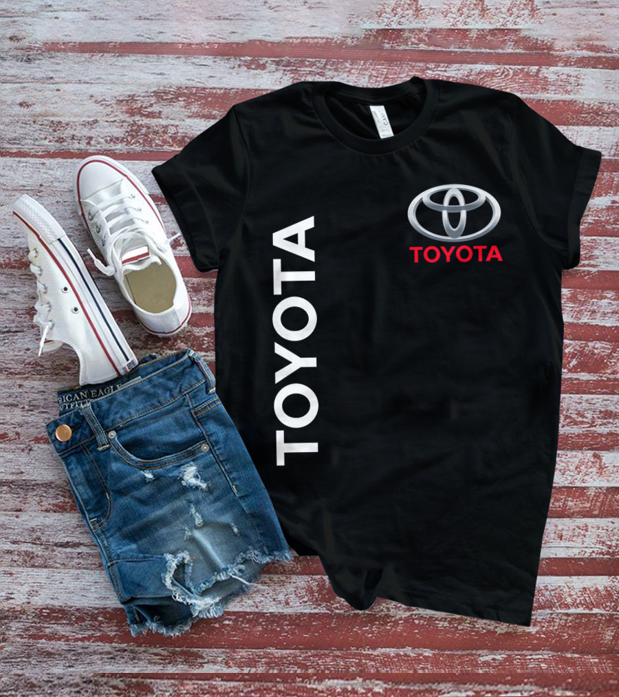 Toyota Logo With White Text Vertical Alignment T-Shirt