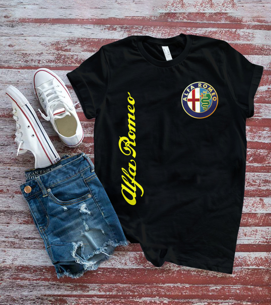 Alfa Romeo Classic Car Logo And Name T-Shirt
