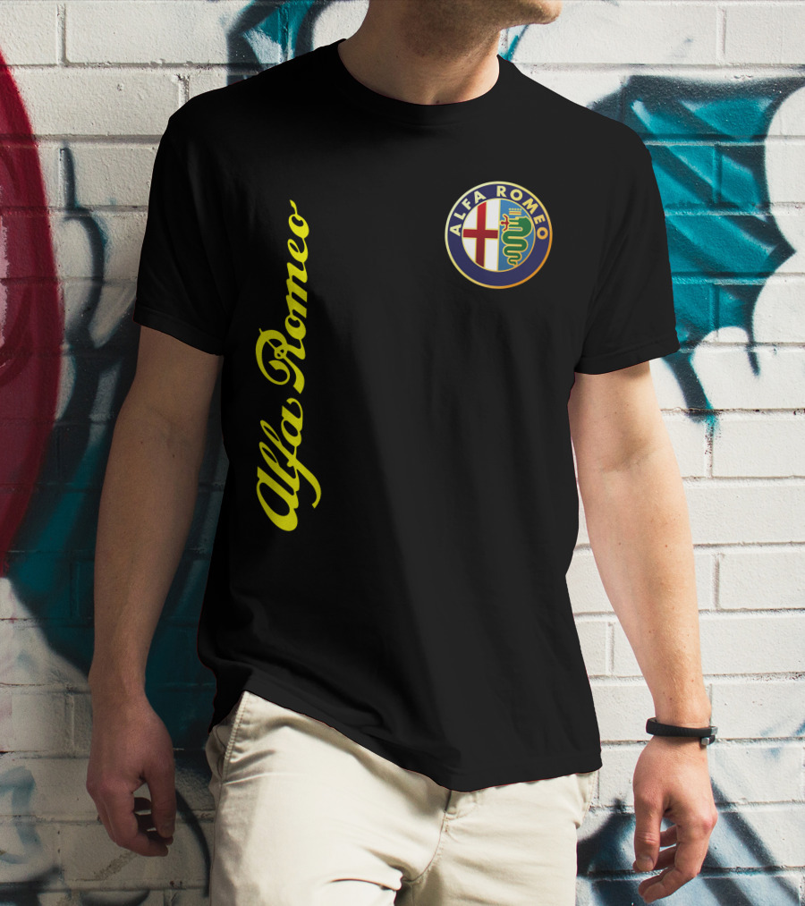 Alfa Romeo Classic Car Logo And Name T-Shirt