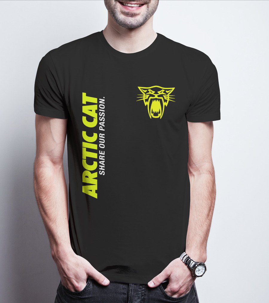 Arctic Cat Share Our Passion Neon Cat T-Shirt