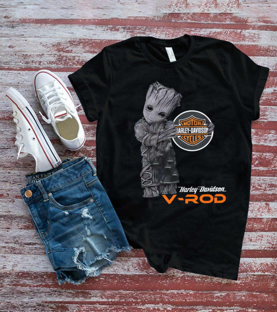 Harley Davidson V-Rod Groot Guardians Motorcycles T-Shirt