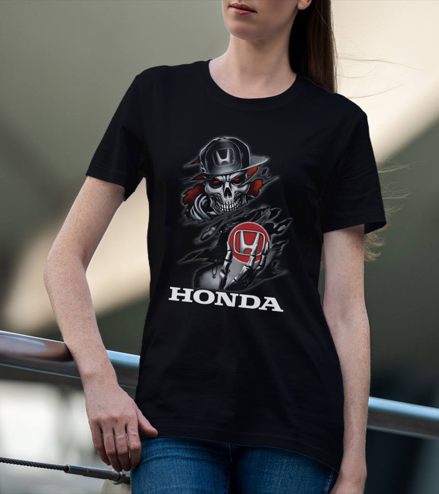 Honda Skull Logo Red Eyes Skeleton T-Shirt
