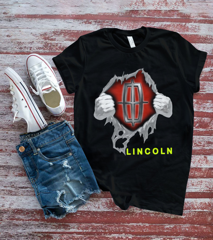Lincoln Logo With Torn Metal Effect And Hands T-Shirt