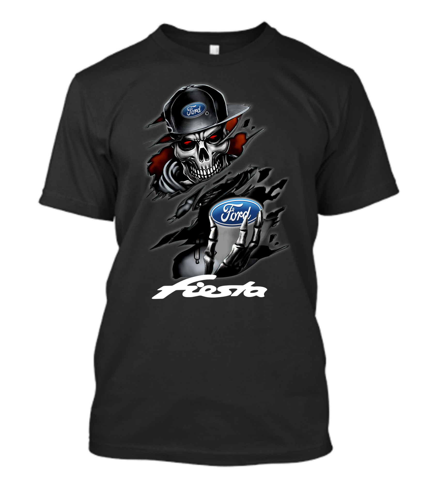 Fiesta Ford Skull Cap And Claw T-Shirt